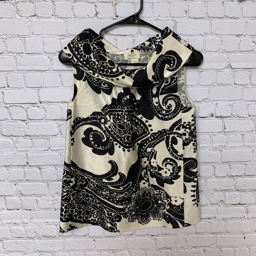 KATE SPADE - Paisley Cowl Neck Top